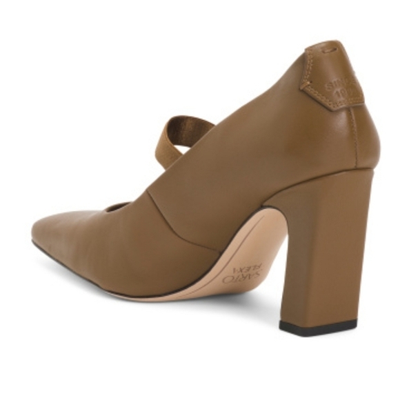 🔹️Franco Sarto 🔹️leather Flexa Bria  Woodland  Brown Square Toe  Leather Pumps - Picture 5 of 6